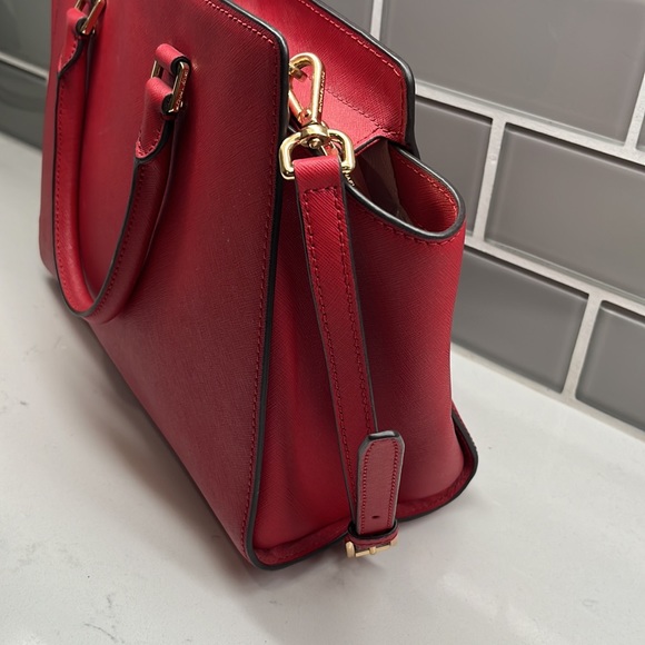 Michael Kors Red Crossbody Bag with Gold Accents - Picture 8 of 13